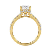 LADIES RING 2 1/2CT ROUND/PEAR/DIAMOND 14K YELLOW GOLD